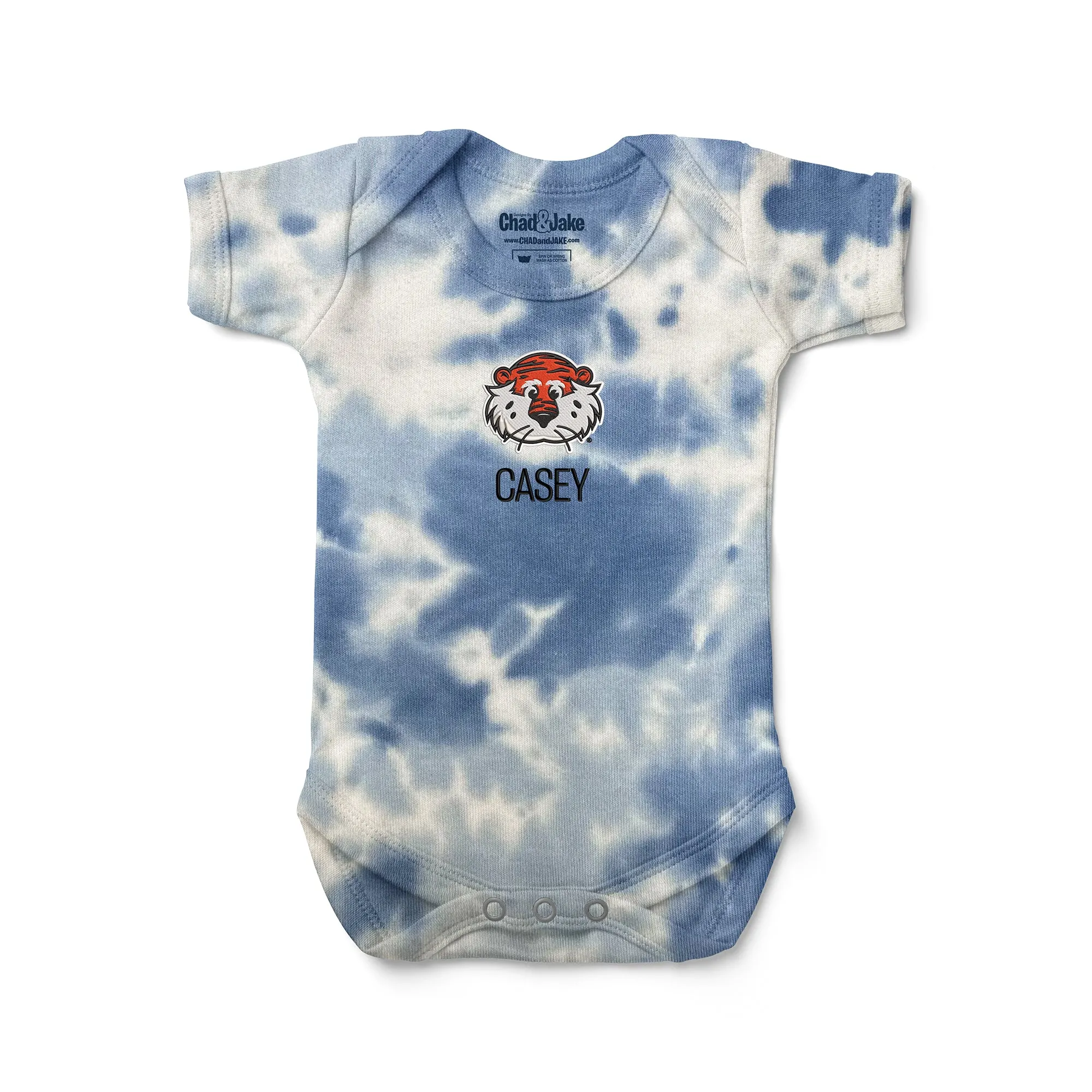 Personalized Auburn Tigers Aubie Tie Dye Bodysuit