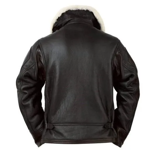 Piker Bomber Leather Jacket Artificial Fur