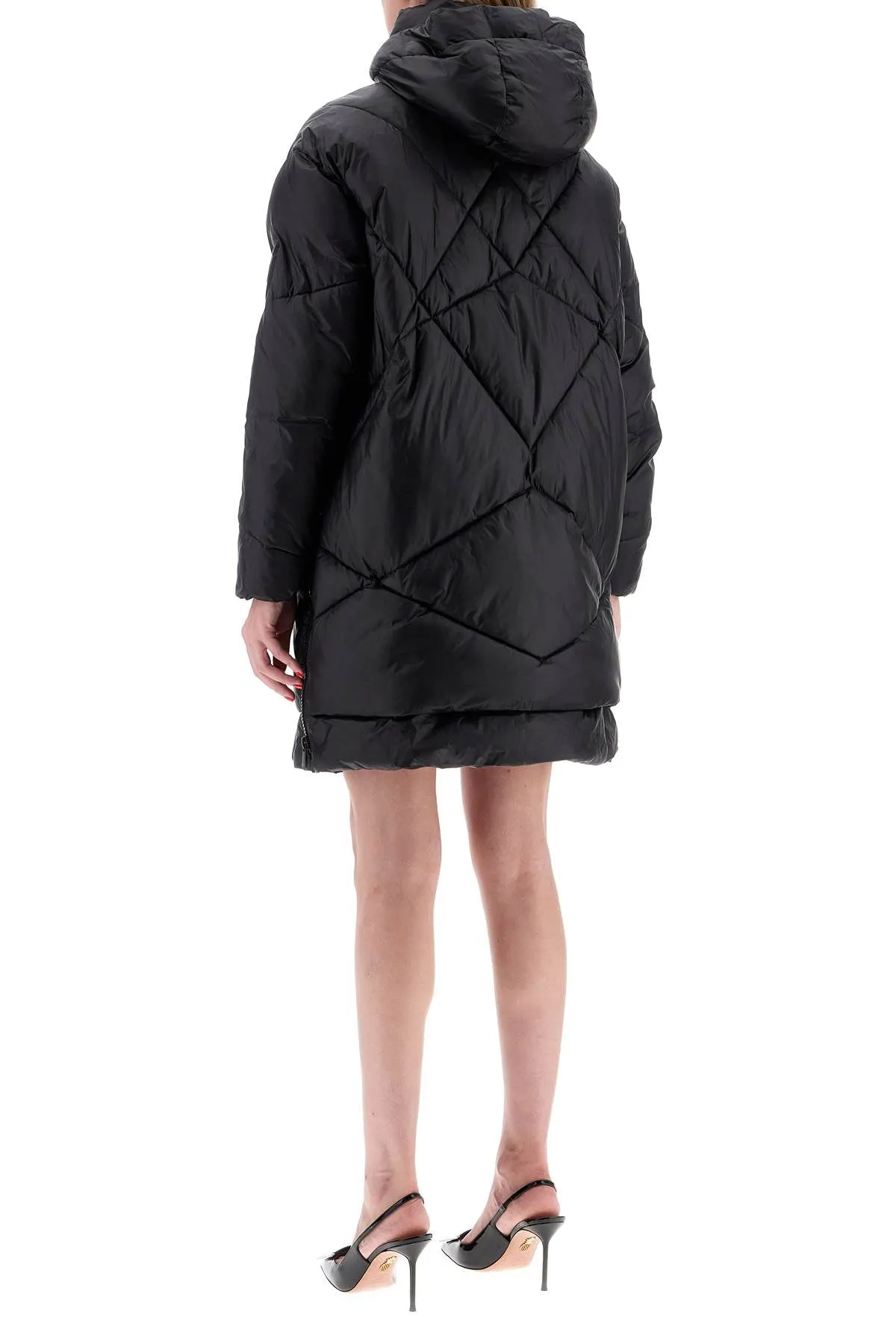 Pinko Mid-Length Down Jacket With Hood