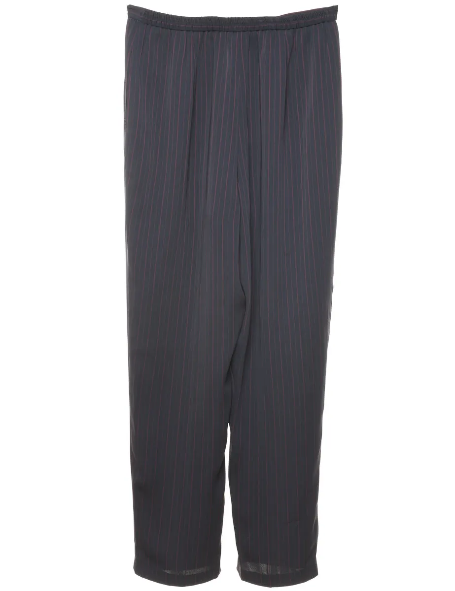 Pinstriped Black & Red Trousers - W28 L29