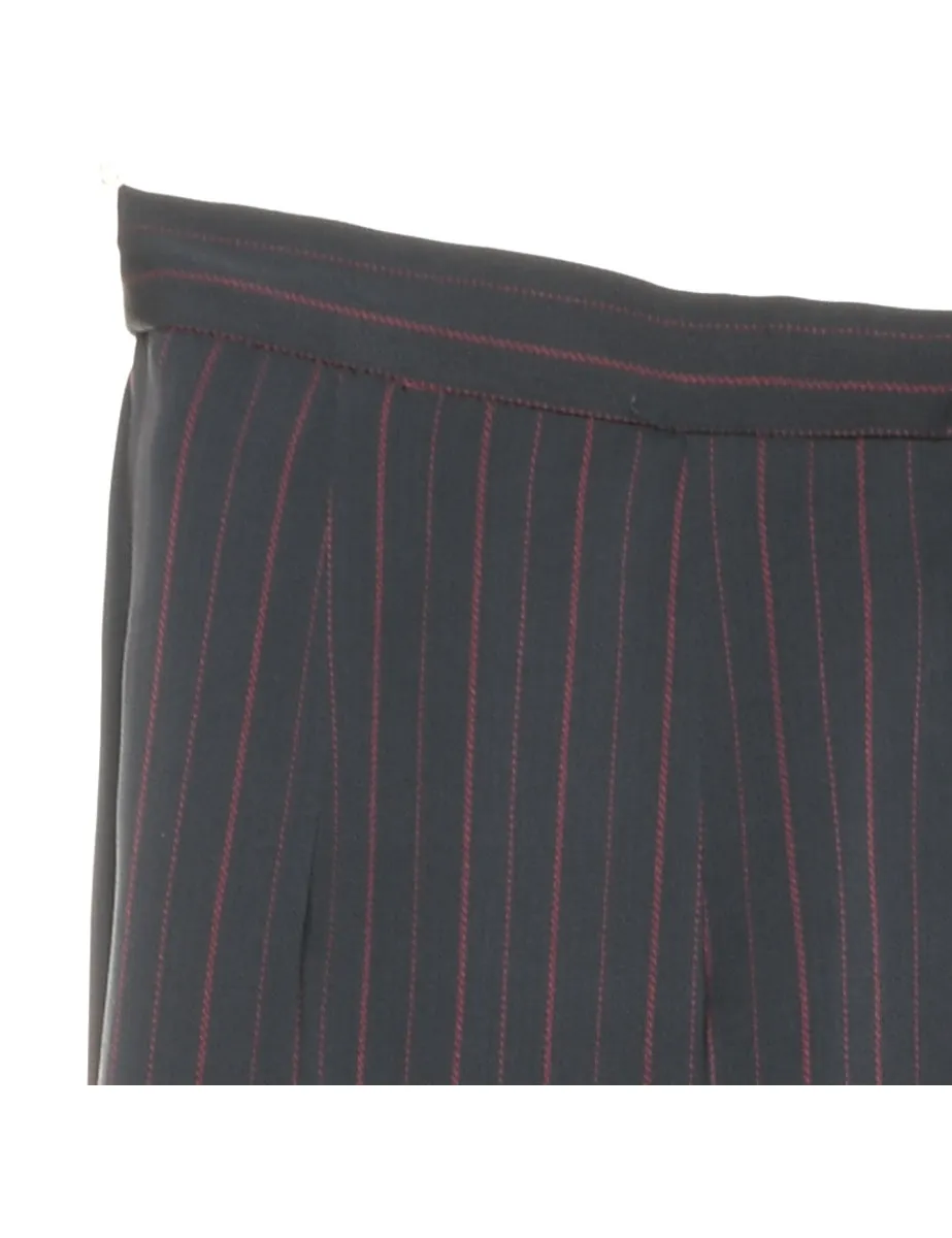 Pinstriped Black & Red Trousers - W28 L29