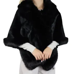 Plush Faux Fur Wrap - Black