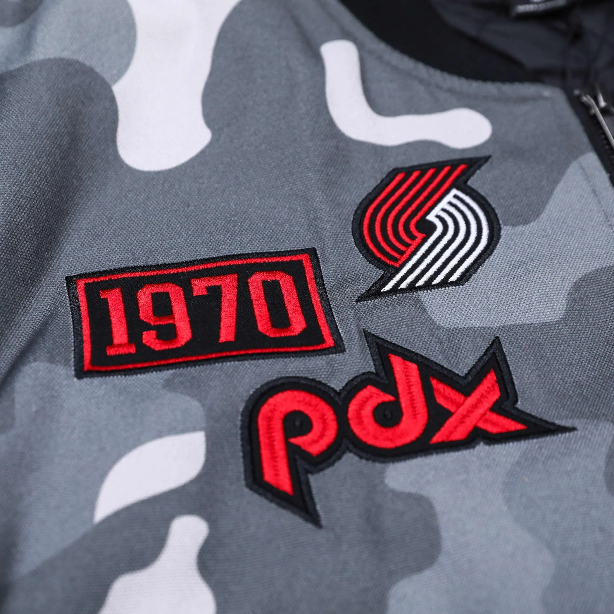 Portland Trail Blazers Wild Collective Camo Bomber