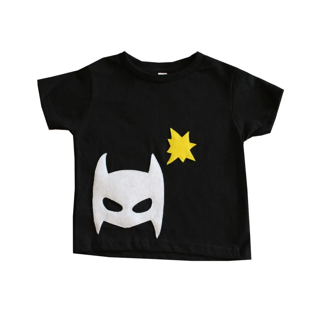 Pow - Superhero Tee & Cape Combo - Black