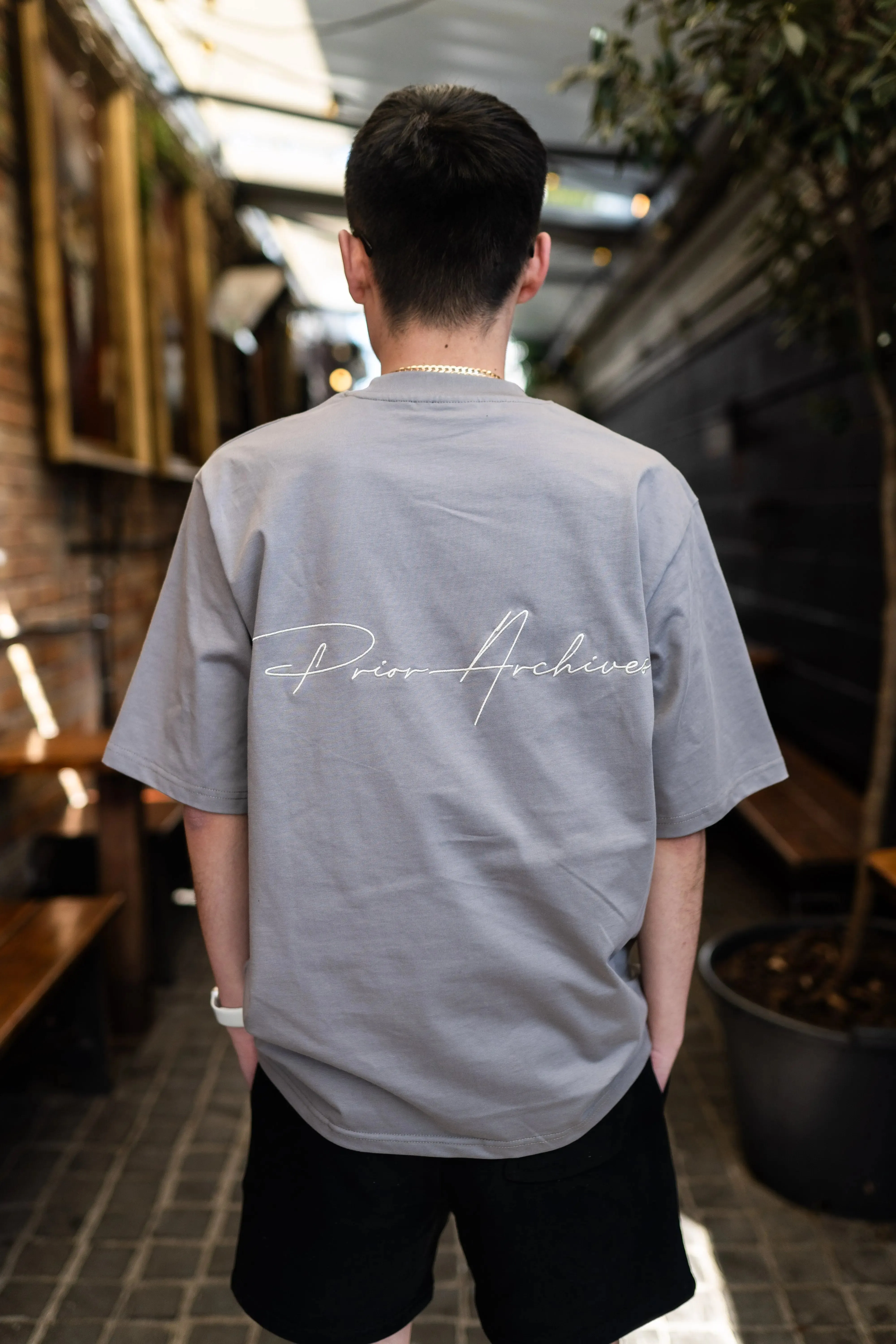 Prior Embroidery Logo Oversized T-shirt Soot