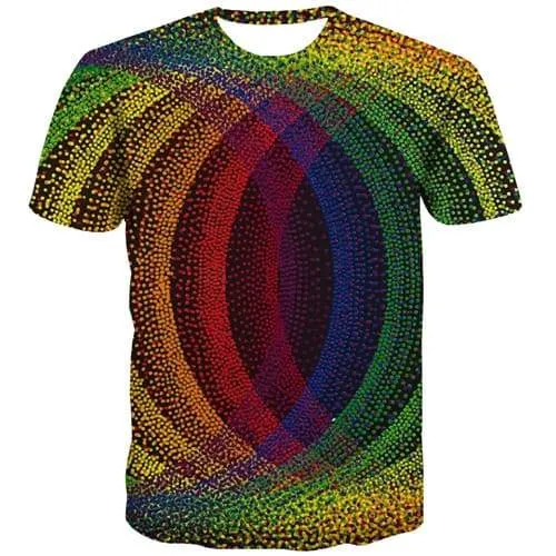 Psychedelic T shirts Men Colorful Tshirt Anime Abstract Tshirts Novelty Punk T-shirts 3d Gothic Tshirts Cool Short Sleeve