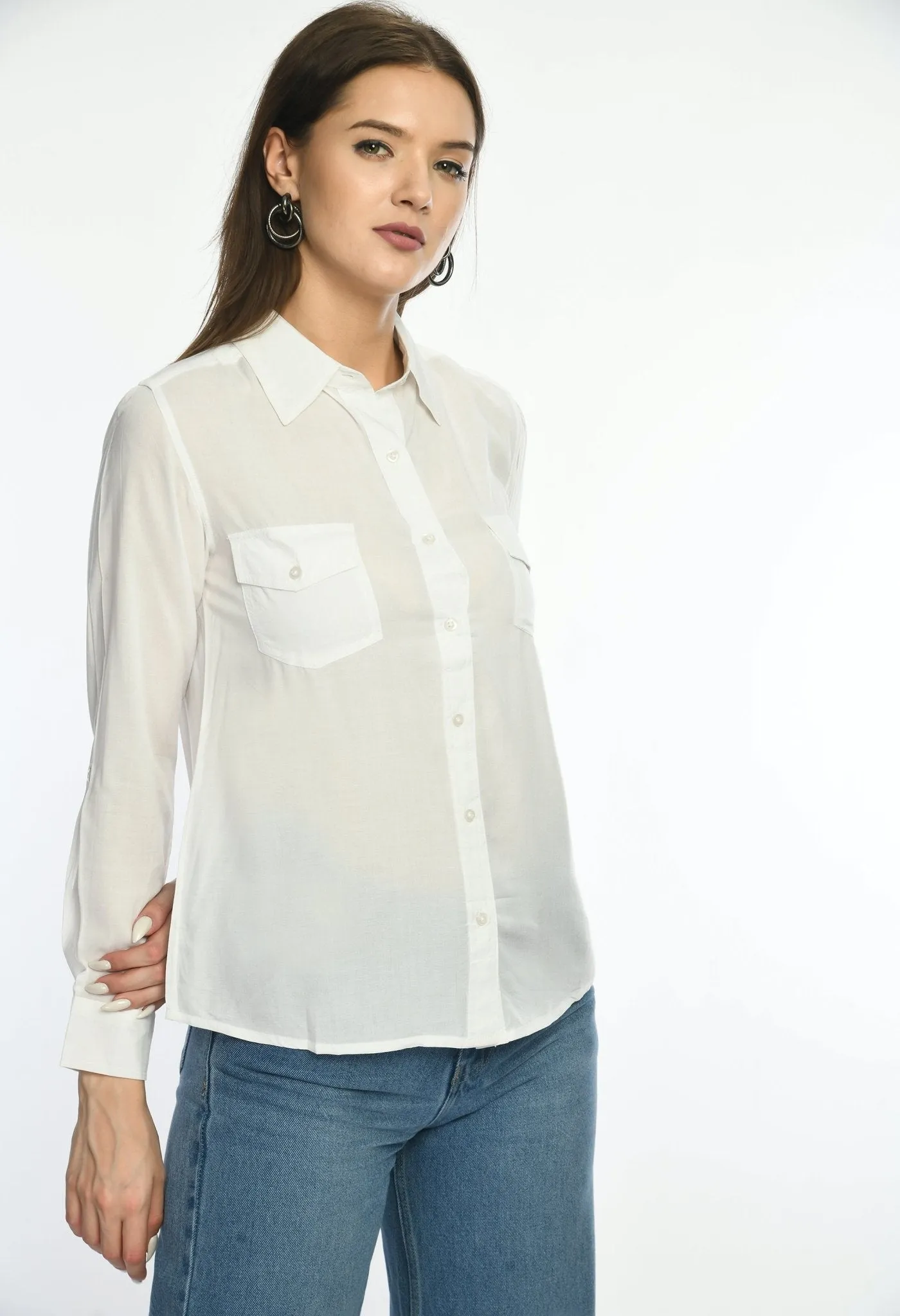 Pure Viscose solid casual shirt