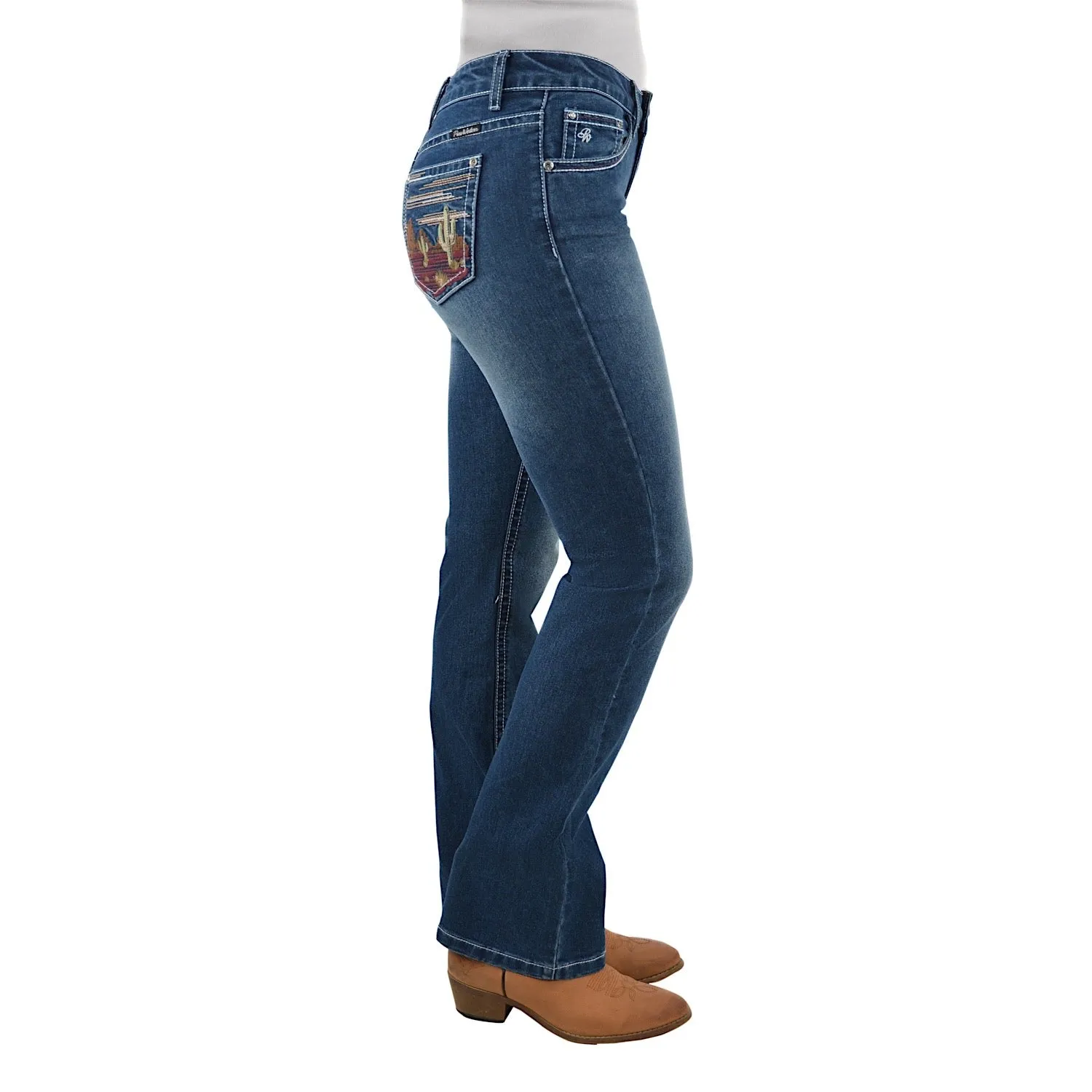 Pure Western Womens Madeleine Boot Cut Jean 34" Leg True Blue