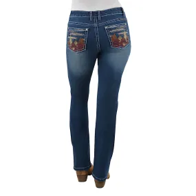 Pure Western Womens Madeleine Boot Cut Jean 34" Leg True Blue