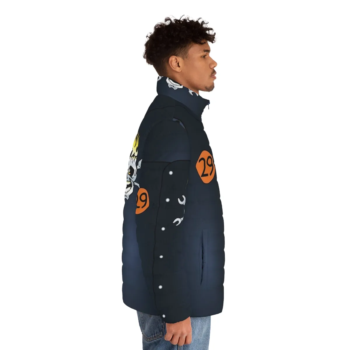 "Taro Kitano World Race Outfit Puffer Jacket for Hot Wheels Fans"