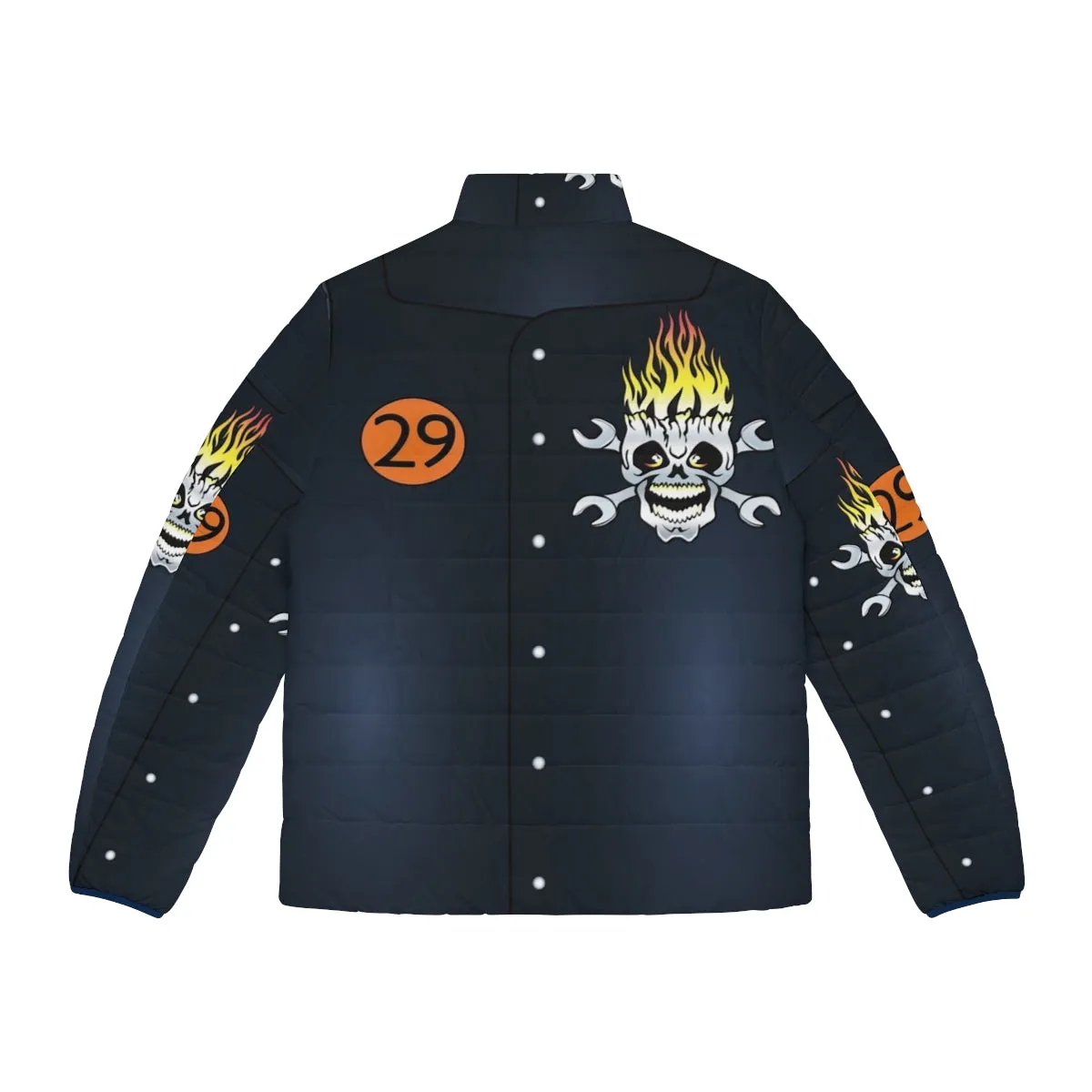 "Taro Kitano World Race Outfit Puffer Jacket for Hot Wheels Fans"