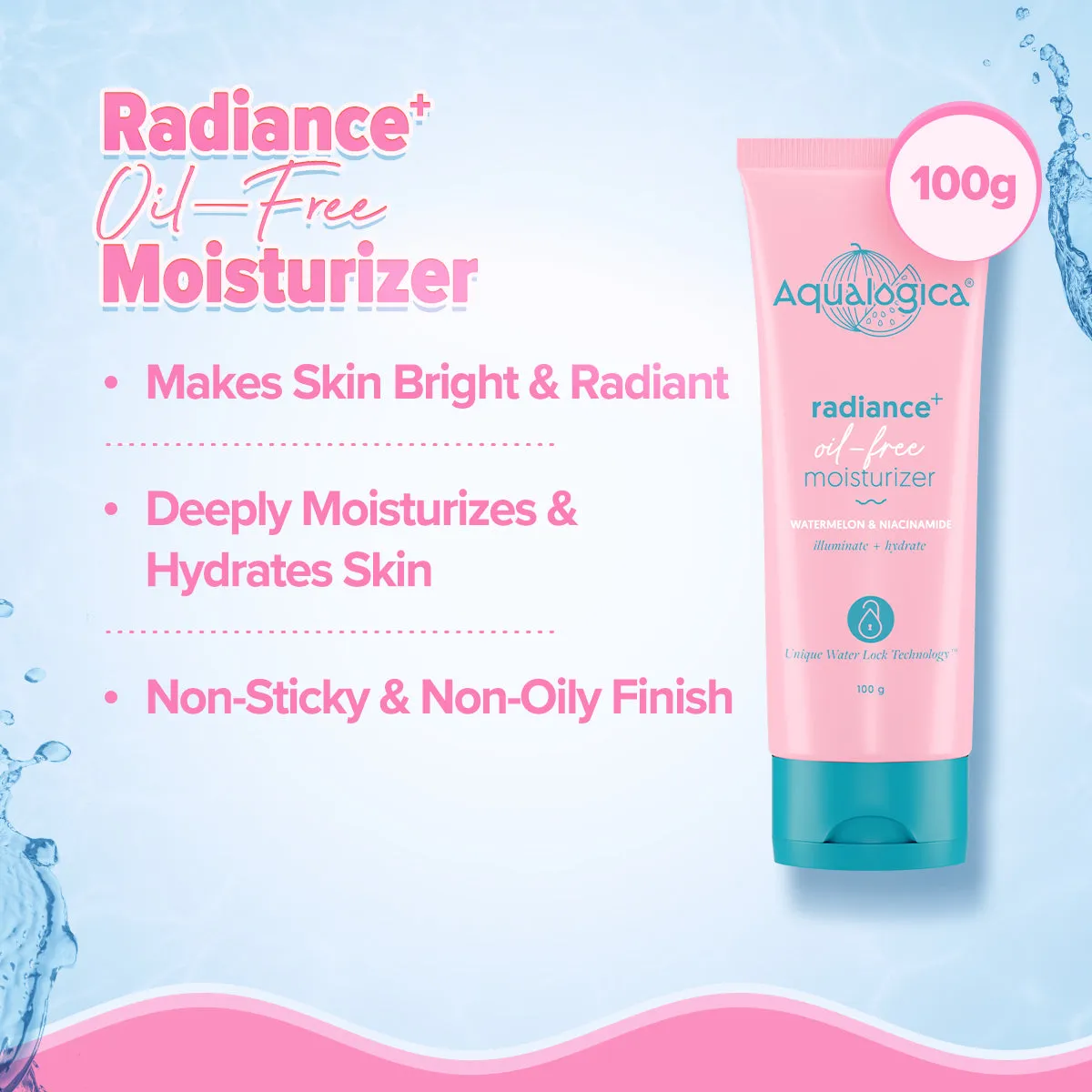 Radiance  Oil Free Moisturizer with Watermelon and Niacinamide -  100g (Pack of 2)