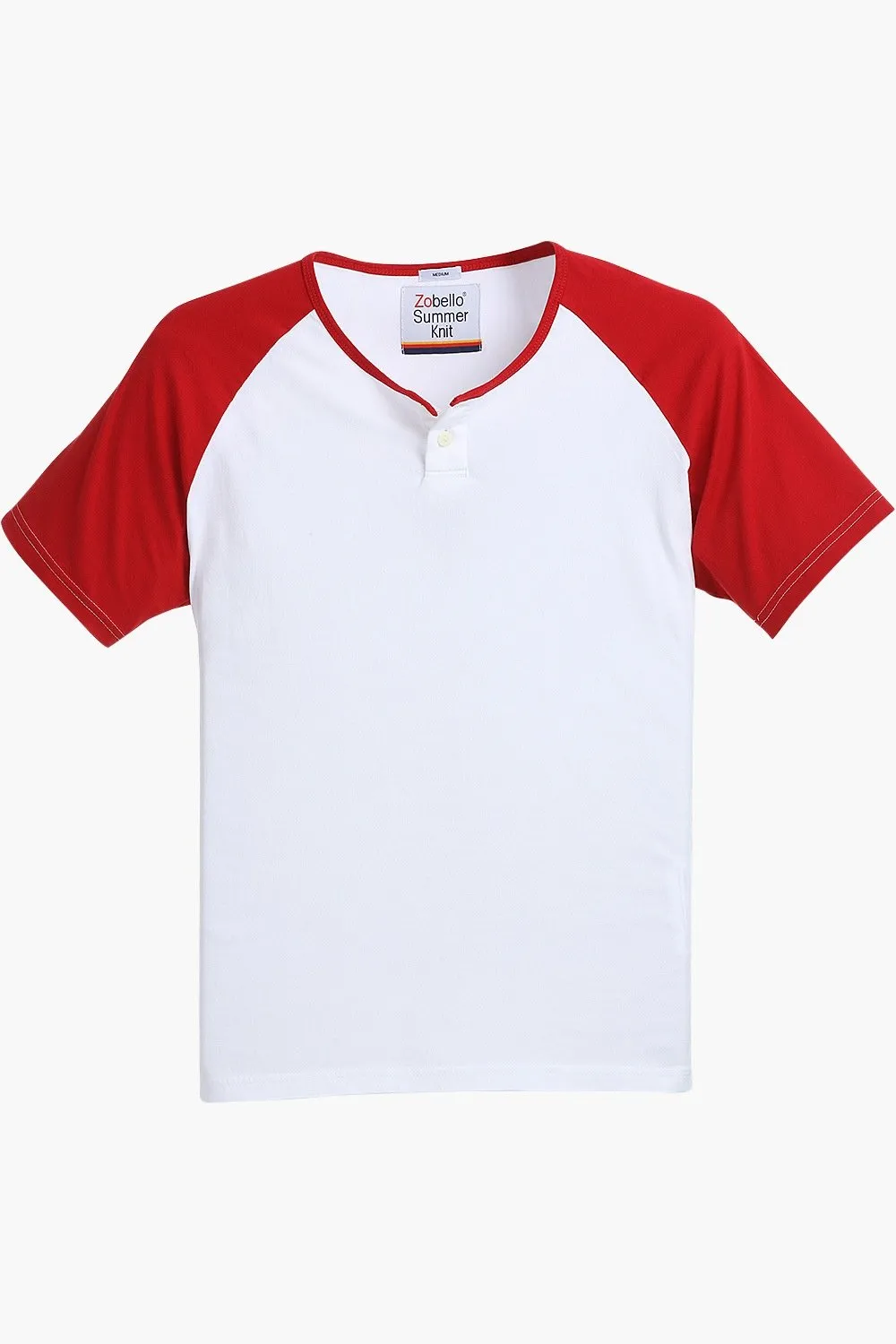 Raglan Henley Cotton T-Shirt