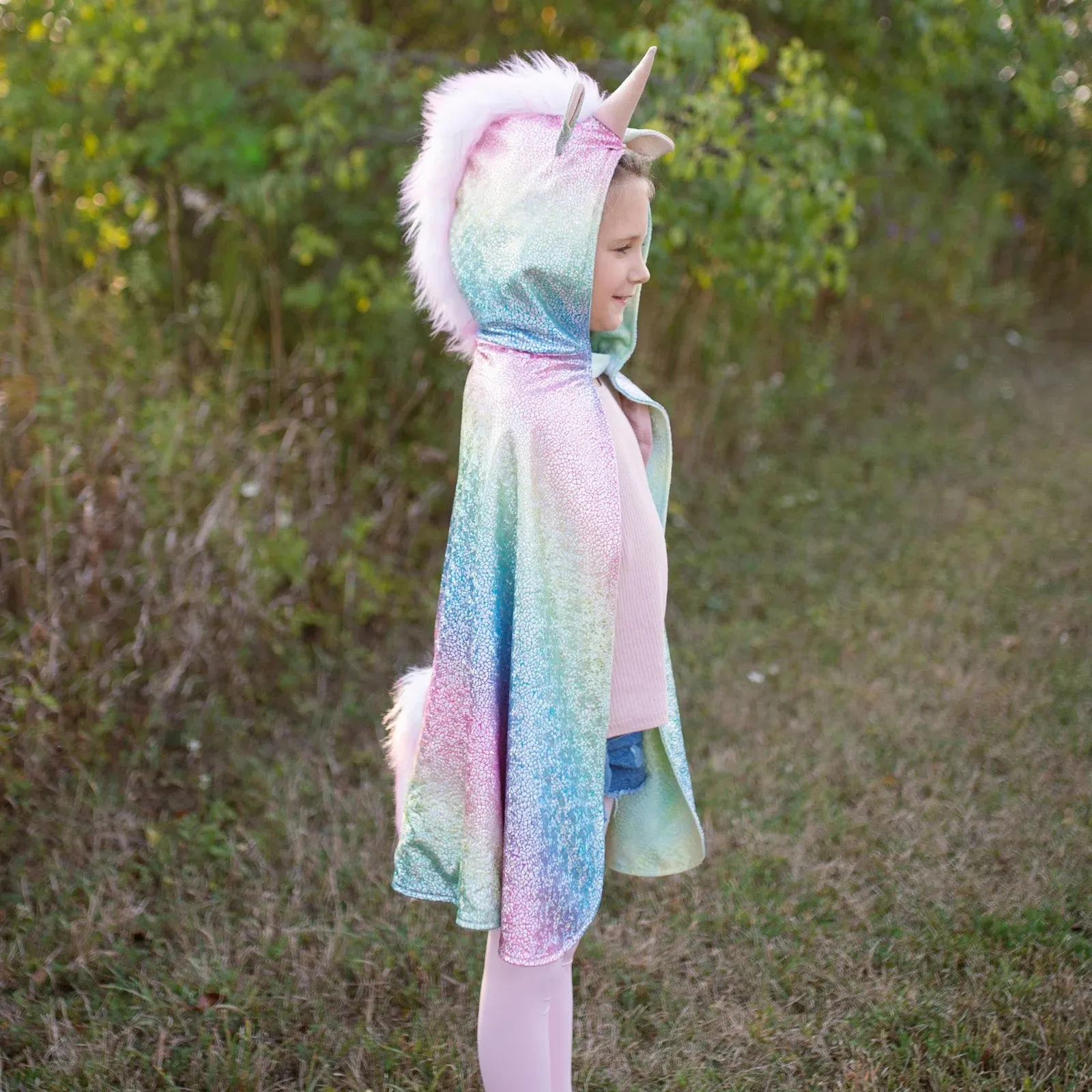 rainbow unicorn dragon reversible cape 5-6