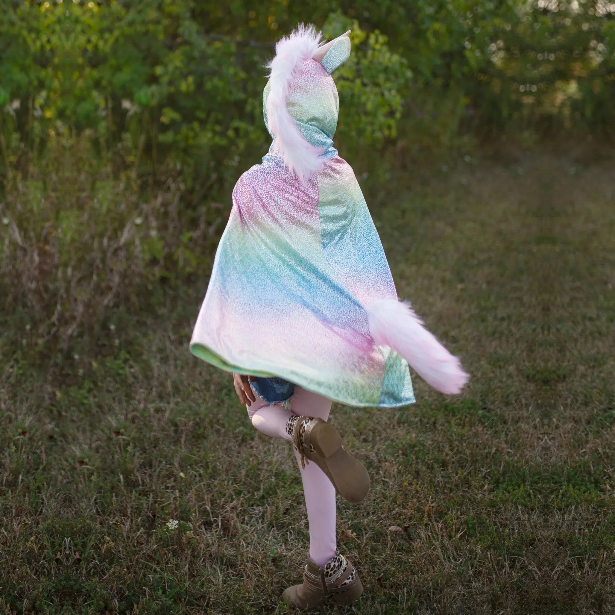 rainbow unicorn dragon reversible cape 5-6