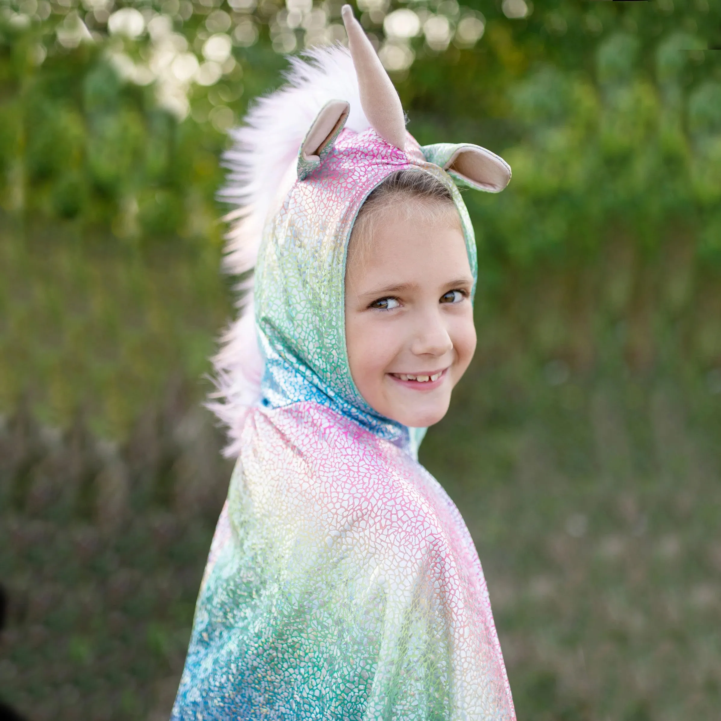 rainbow unicorn dragon reversible cape 5-6