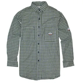 Rasco FR Men's Green Plaid Work Shirt FR0824GN