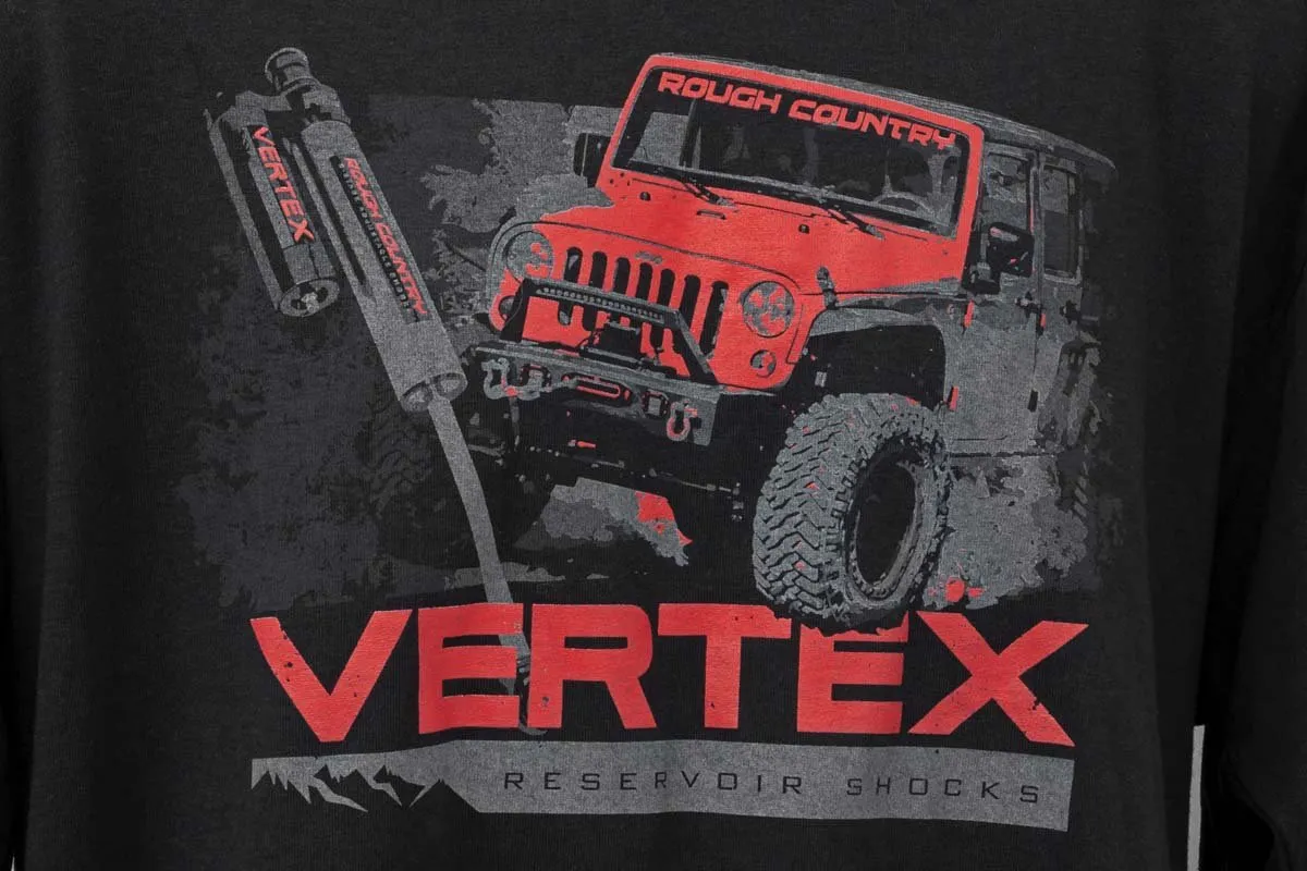 Rough Country T-Shirt - Long Sleeve - Vertex - Black - LG