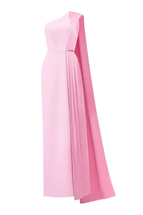 Sandoval Sheath Extended Flap Silk Crepe Floor Length Dress