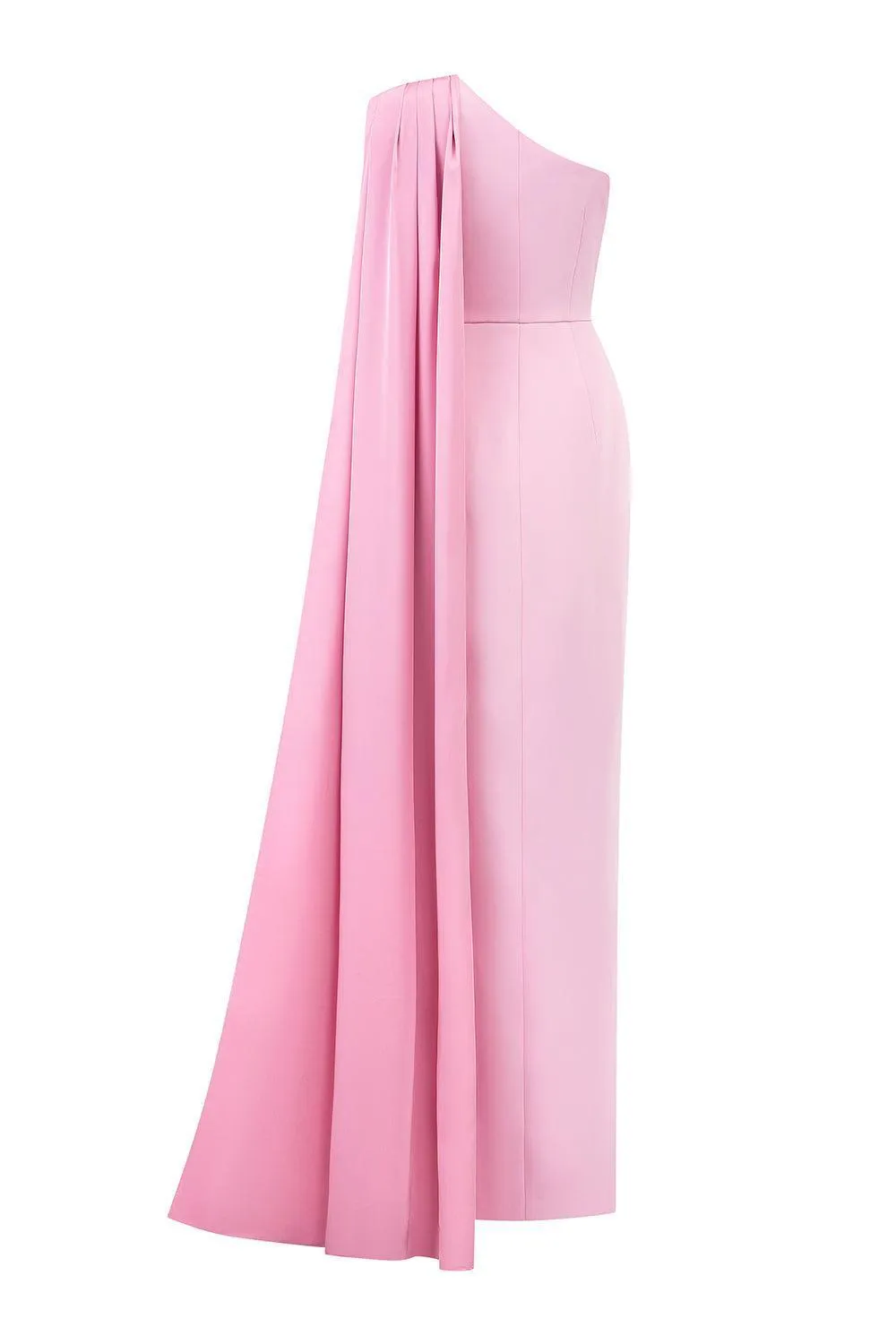 Sandoval Sheath Extended Flap Silk Crepe Floor Length Dress