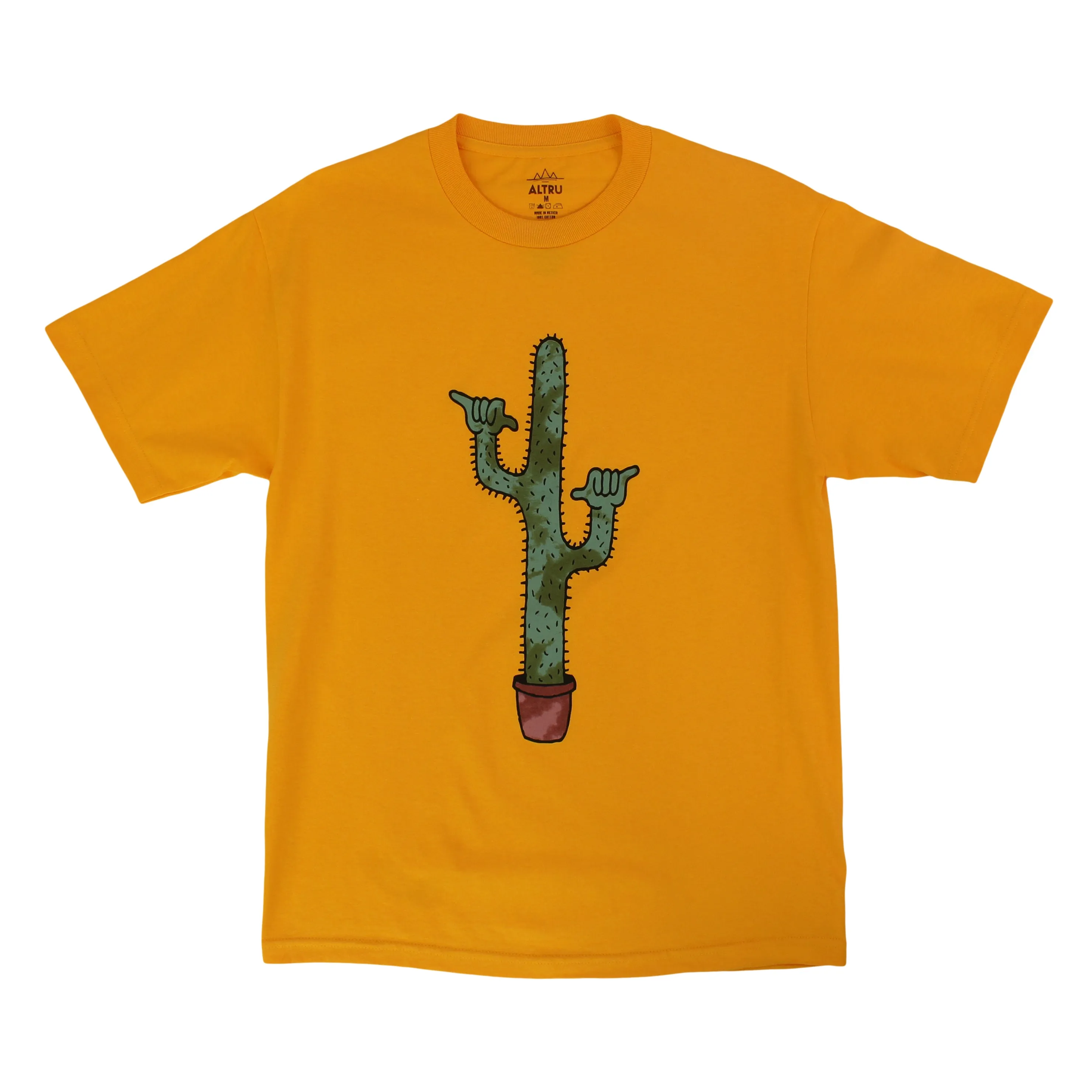 Shaka Saguaro Cactus yellow-honey tee by Altru Apparel