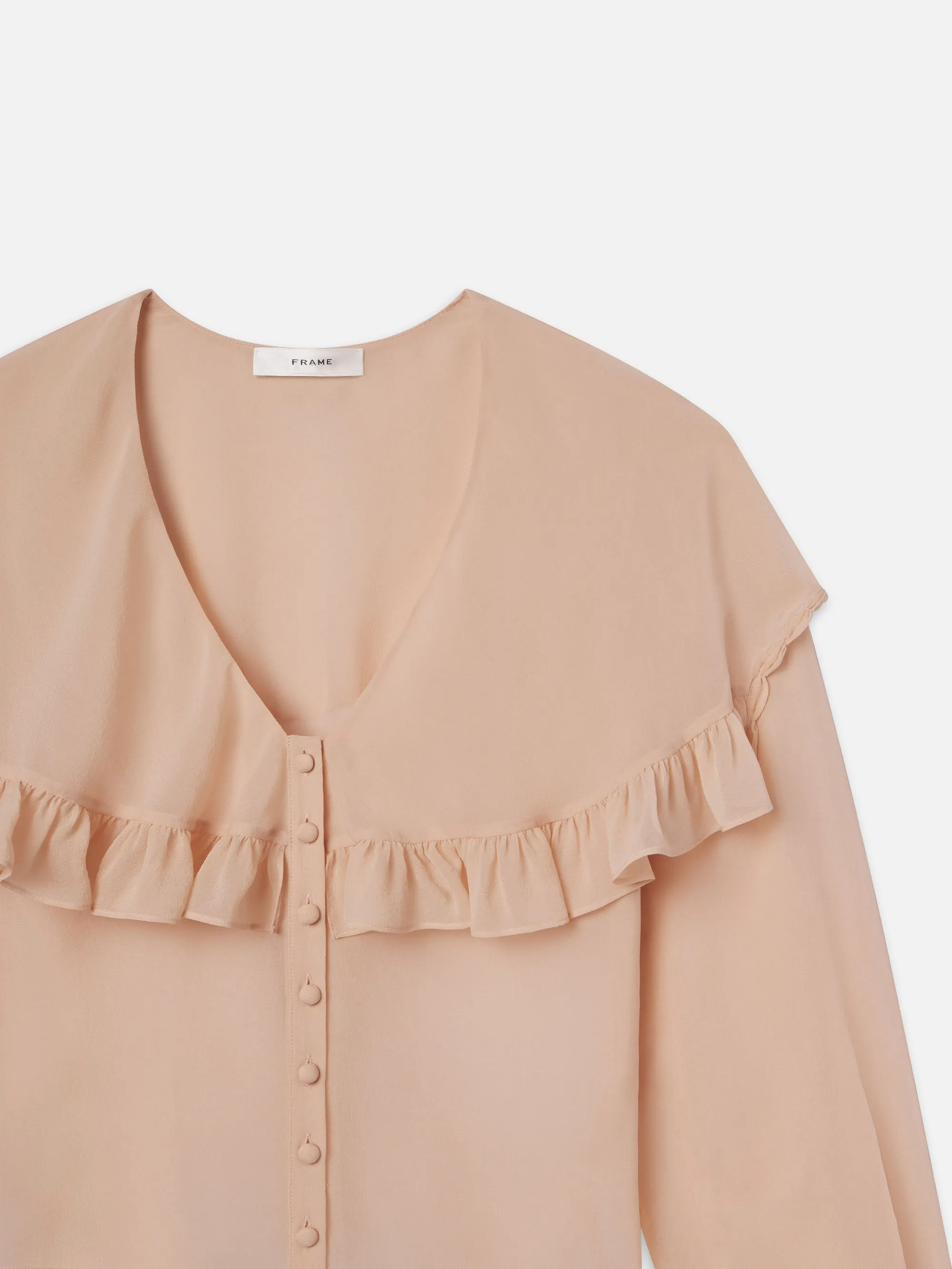 Sheer Ruffle Blouse -- Light Petal