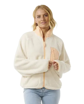 Shore Break Zip Fleece Jacket in Off White