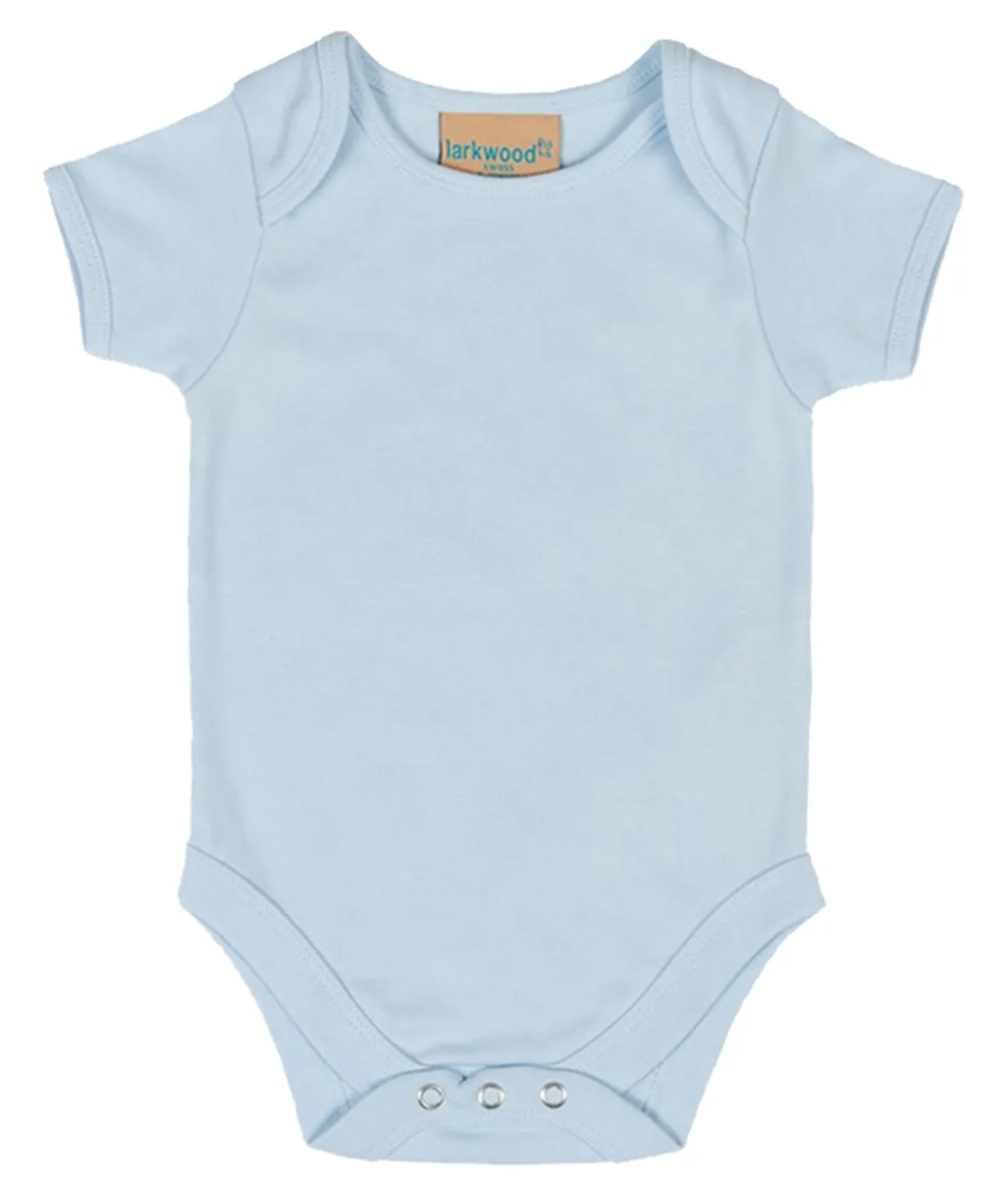 Short-sleeved bodysuit with envelope neck opening | Pale Blue