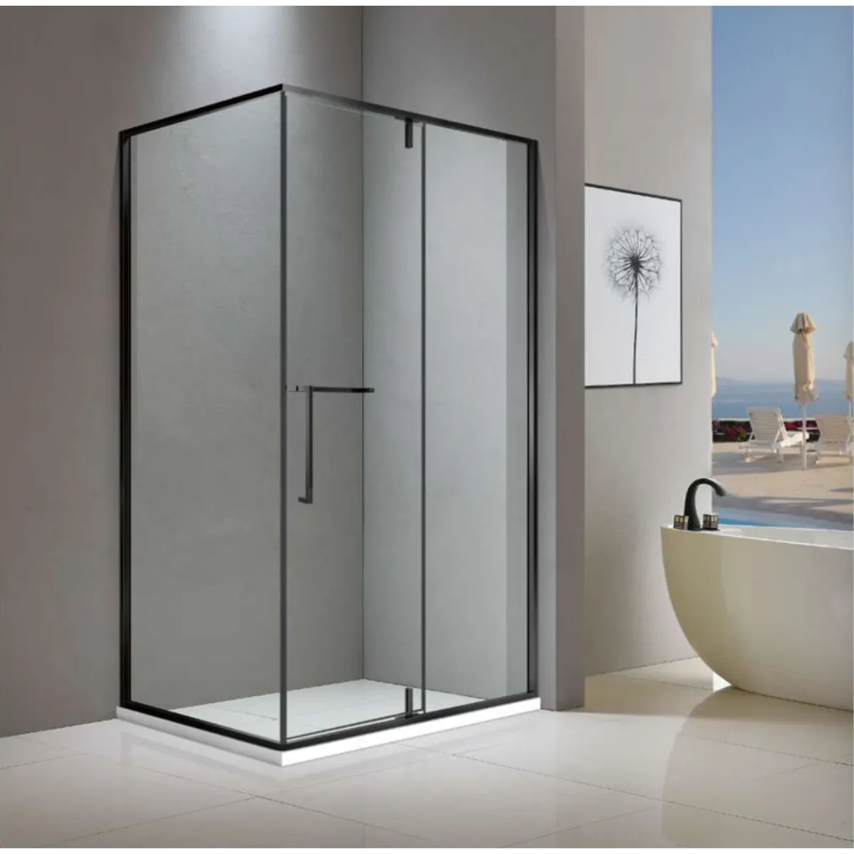 Shower Box - Cape Series 2 Sides - Matt Black CP