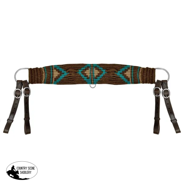 Showman ® Mohair Wool Multi-Strand Tripping Collar - Brown/Teal