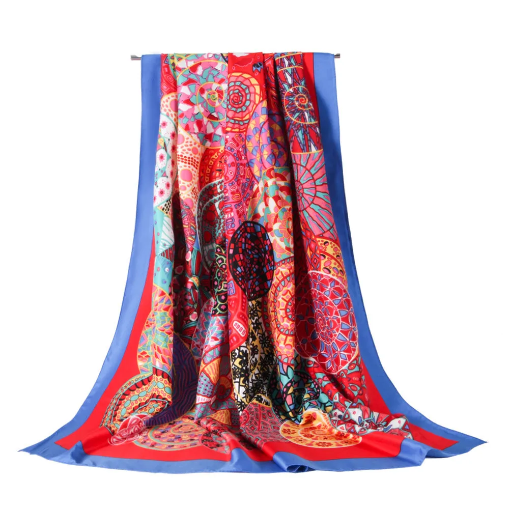 Silk Colorful Snail Pattern Ladies Scarf Silk Autumn Style