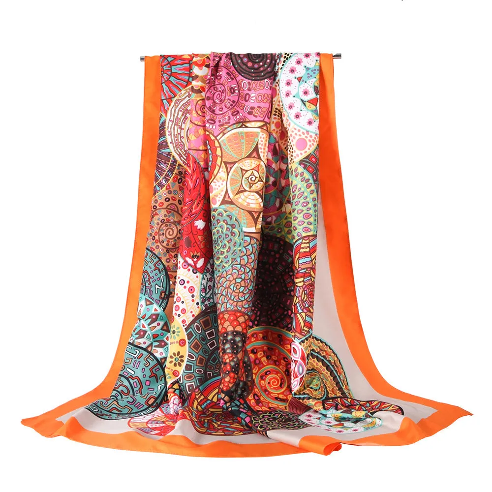 Silk Colorful Snail Pattern Ladies Scarf Silk Autumn Style