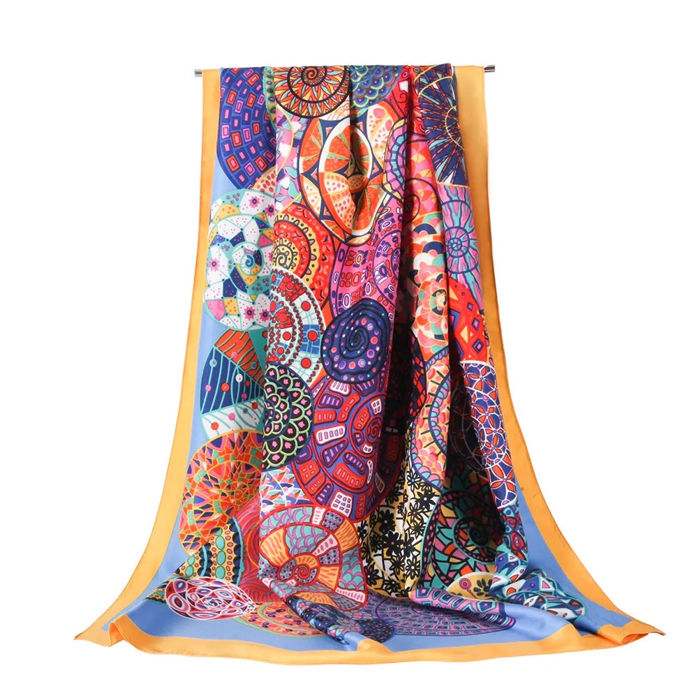 Silk Colorful Snail Pattern Ladies Scarf Silk Autumn Style