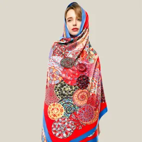 Silk Colorful Snail Pattern Ladies Scarf Silk Autumn Style