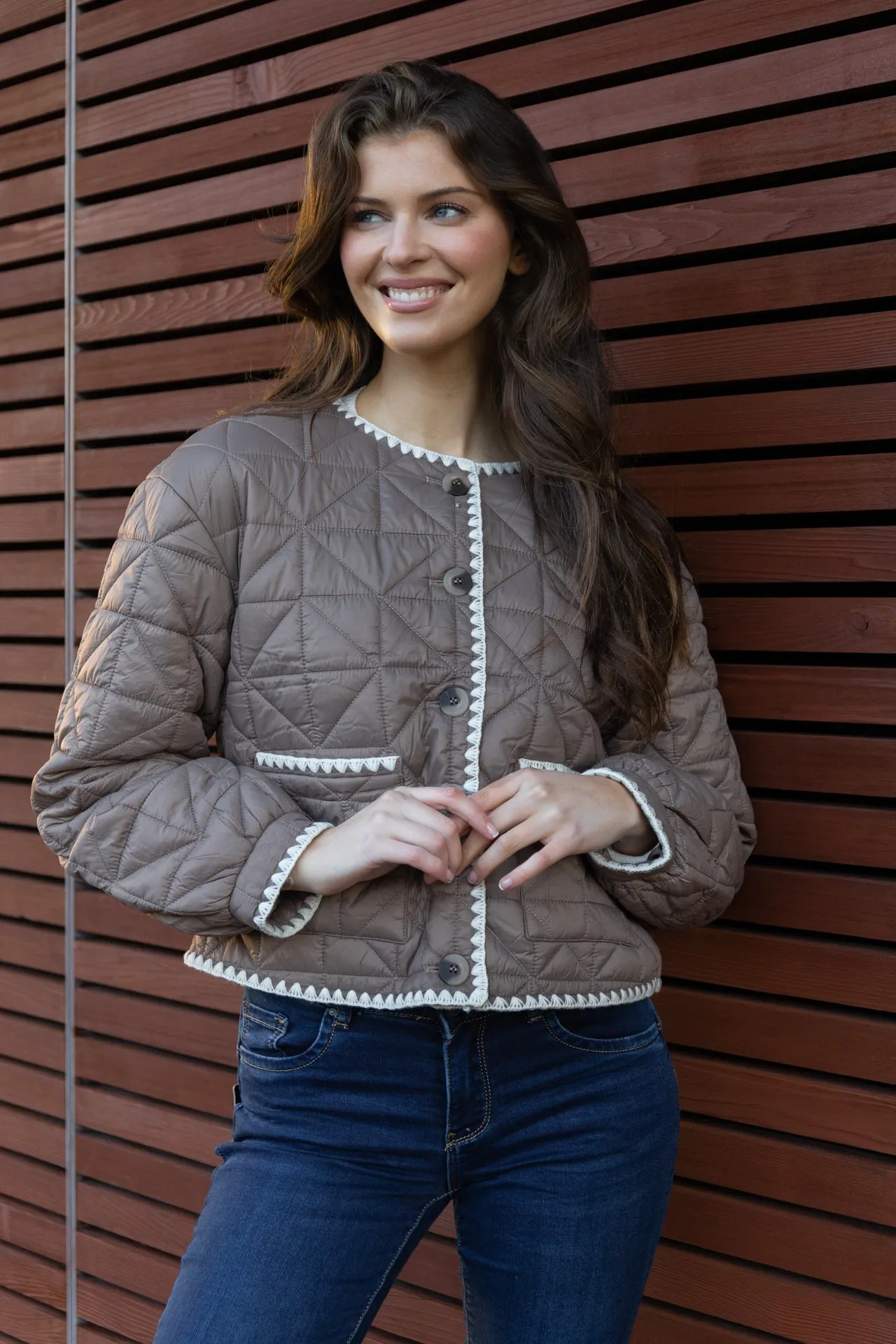 Silla Brown Quilted Jacket