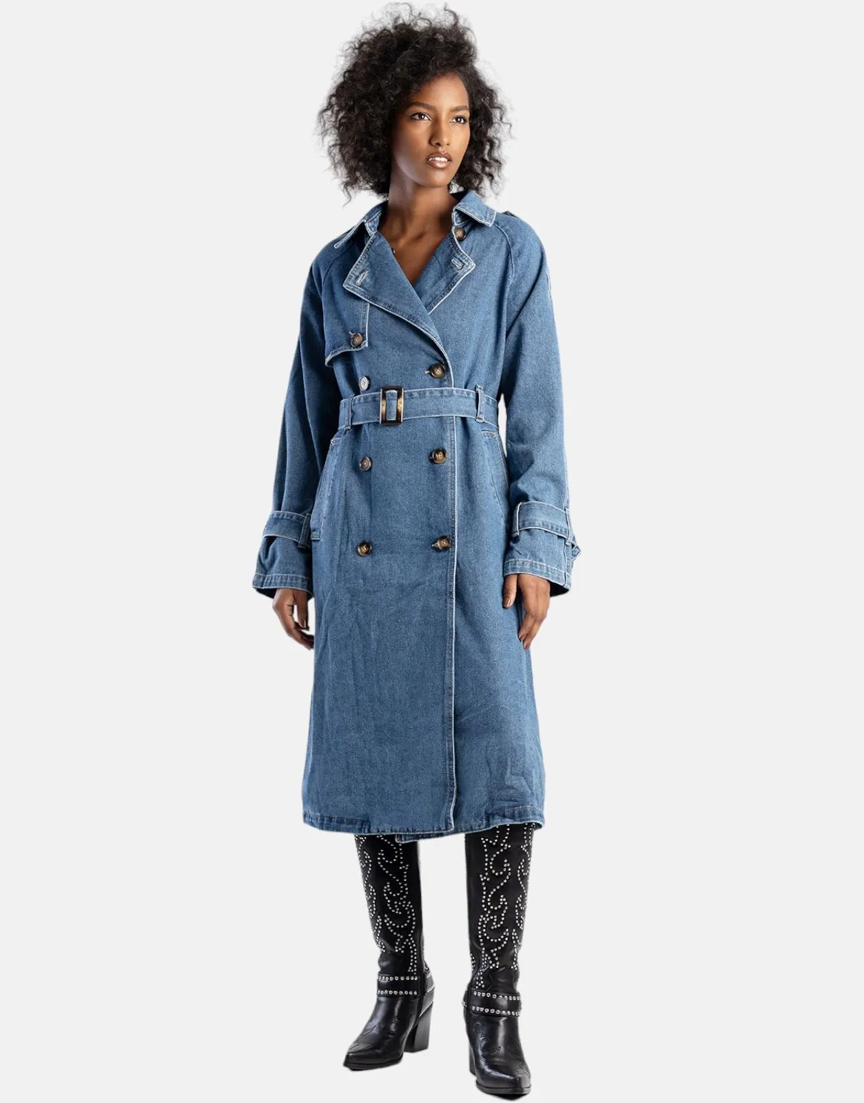 Sissy Boy Denim Trench Coat Mid Vintage