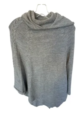 Size One Size Gray Alpaca Blend Knit Cape Sweater