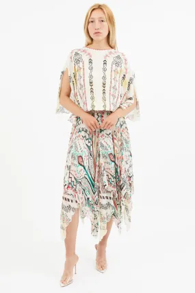 Spring 2015 Cream & Multi Silk Print Dress