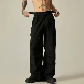 Stealth Shadow Wide-Leg Tactical Cargo Pants