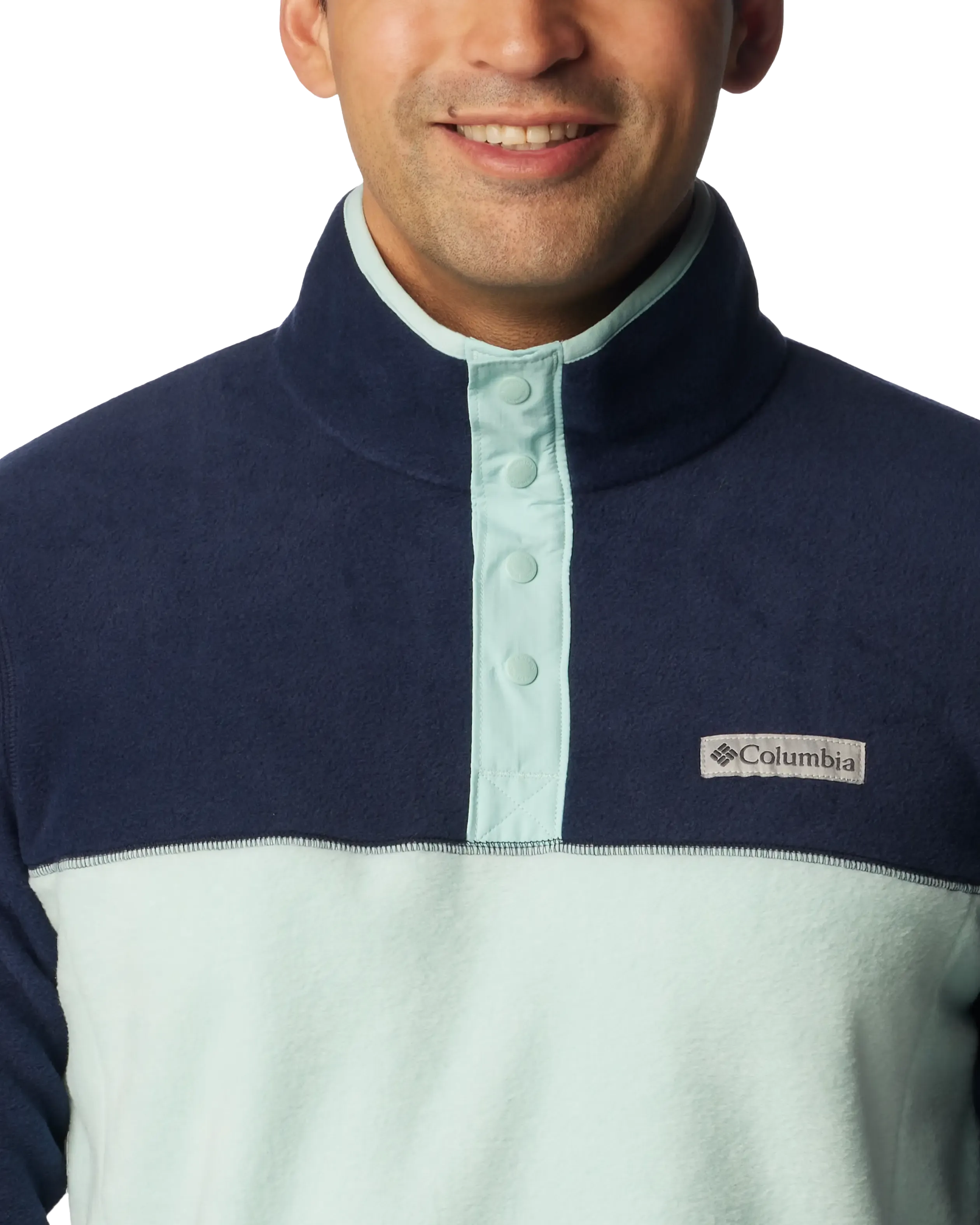 Steens Mountain Half Snap Fleece Jacket in Spray & Collegiate Navy