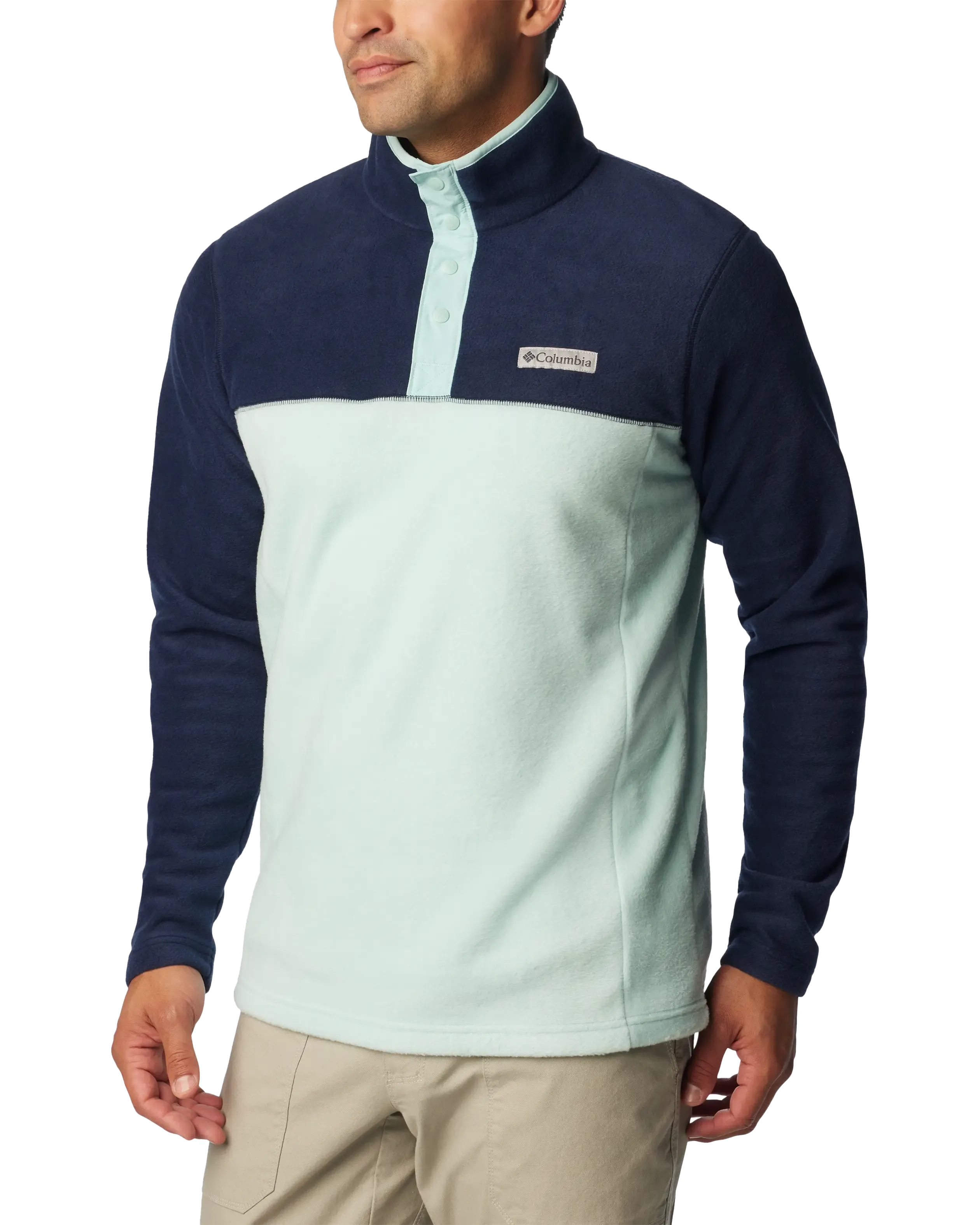 Steens Mountain Half Snap Fleece Jacket in Spray & Collegiate Navy