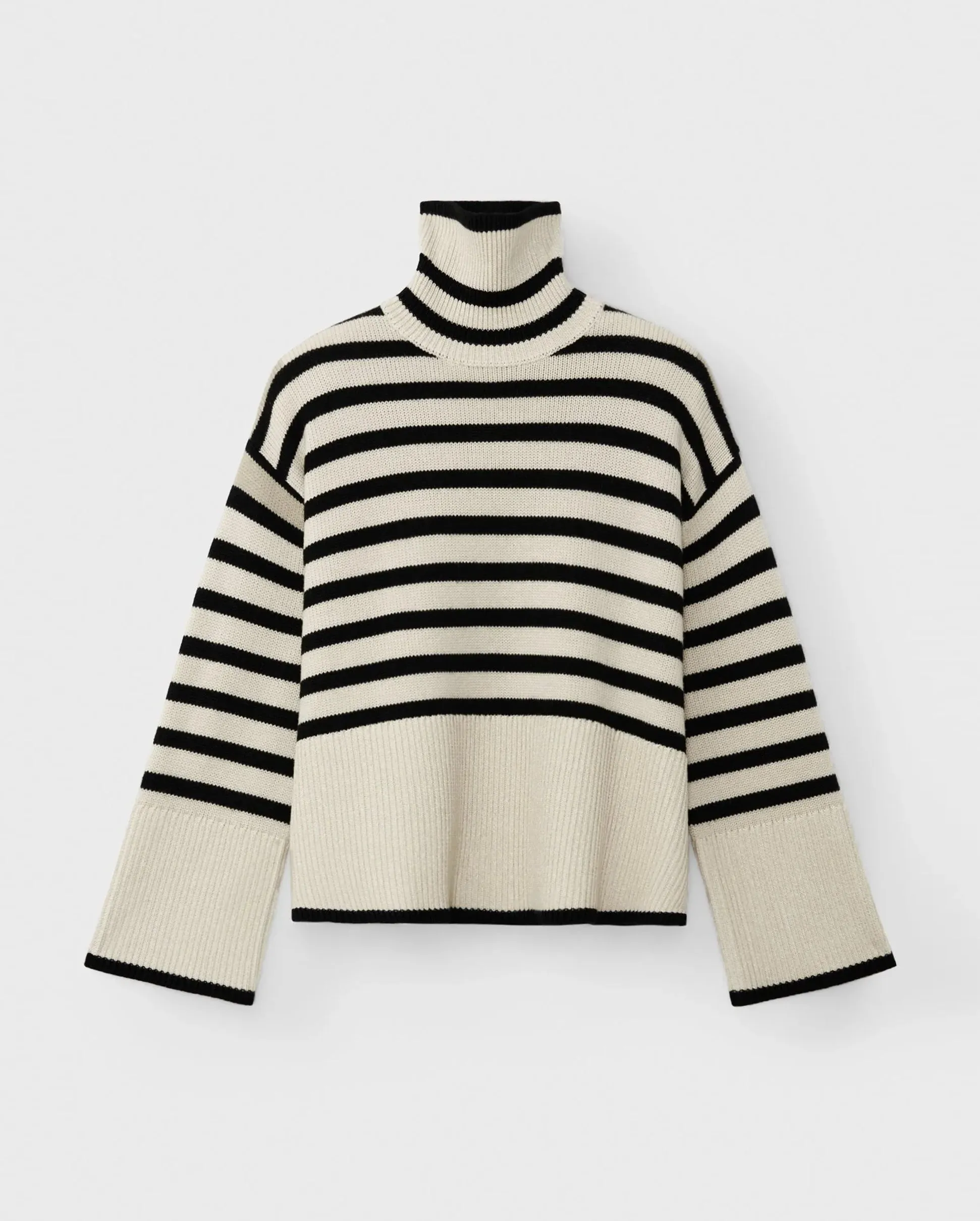 STRIPE TURTLENECK / SAND