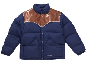 Supreme 'Glitter Yoke Down Navy' Puffer Jacket