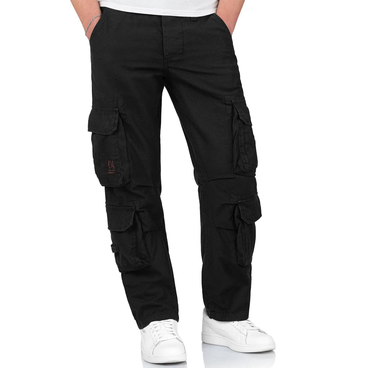 Surplus Airborne Slim Fit Cargo Trousers Black