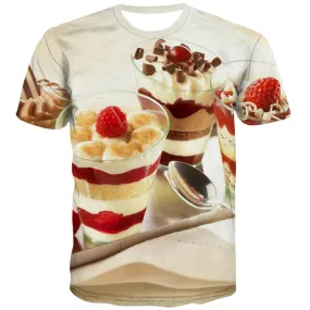 Sweet T-shirt Men Gourmet T shirts Funny Icecream Tshirts Casual Colourful T-shirts Graphic