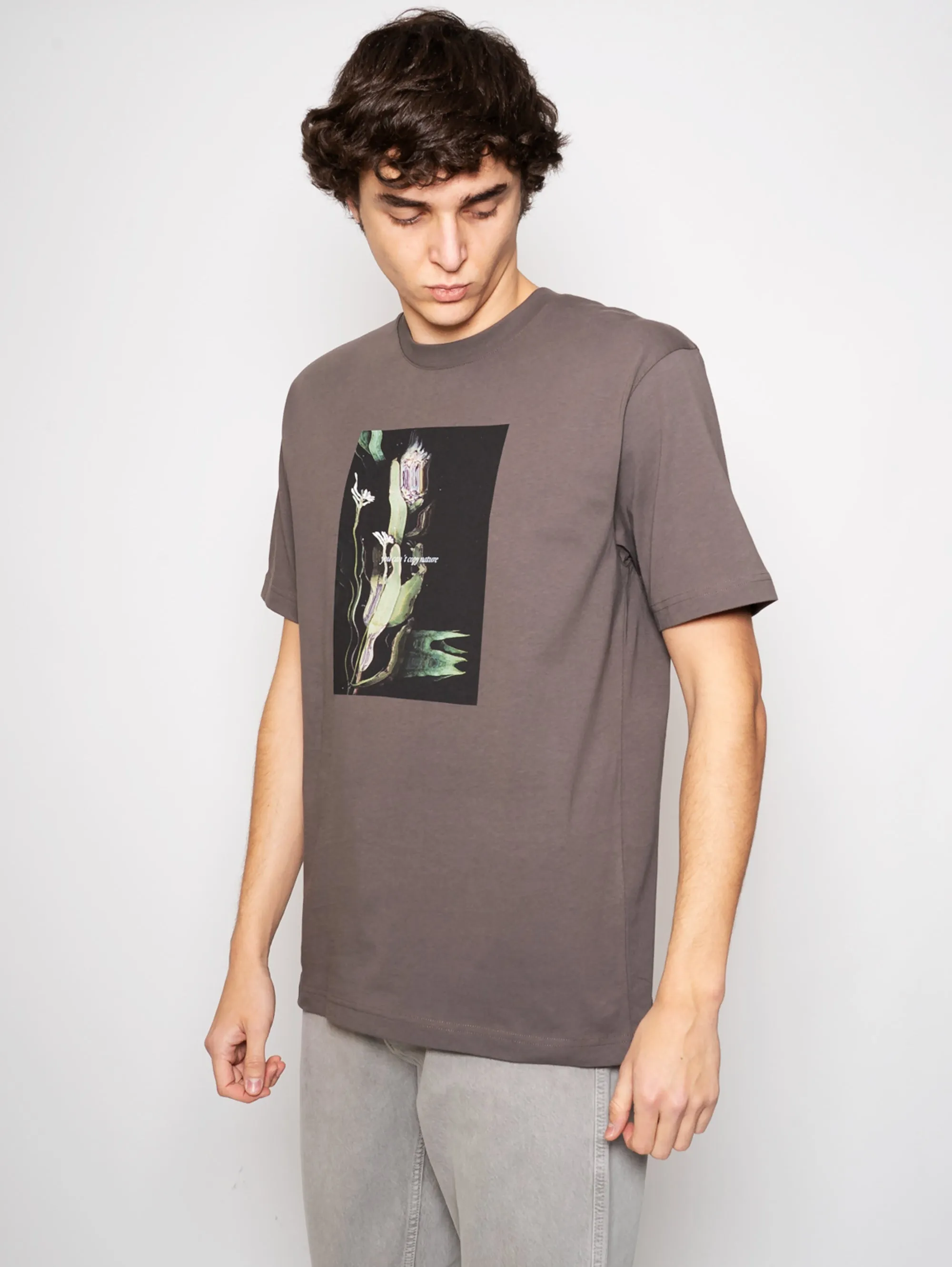 T-shirt con Stampa Grigio