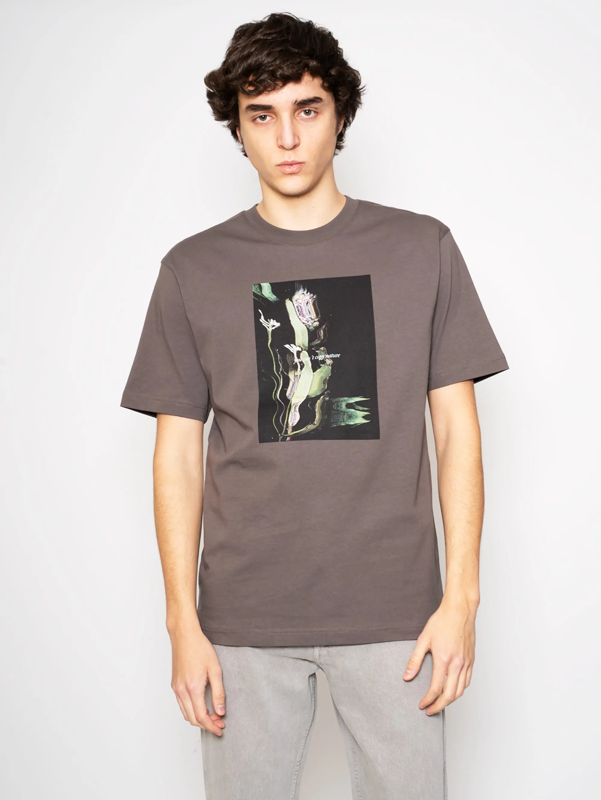 T-shirt con Stampa Grigio