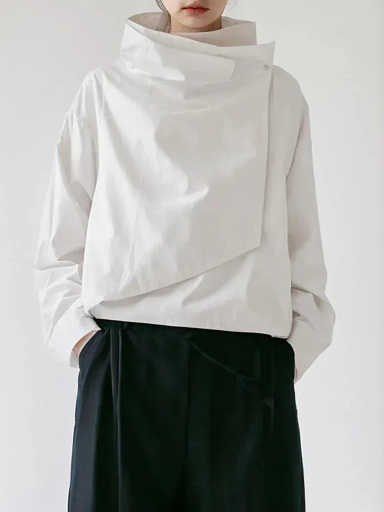 TEEK - Big Stand Collar Pullover Top