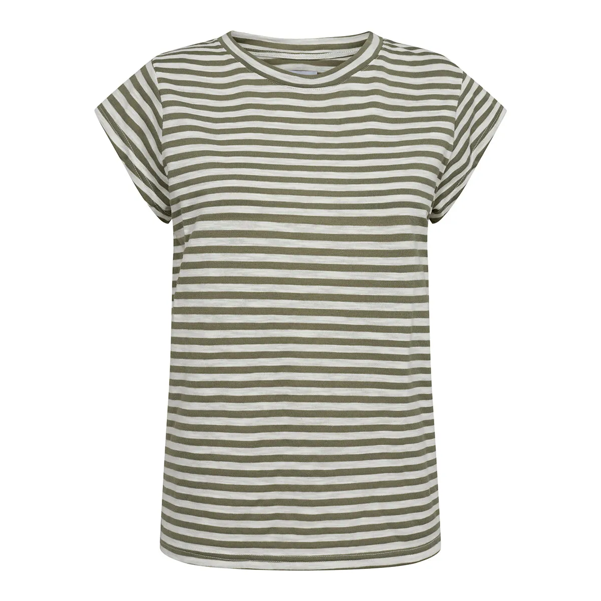 Ulla stripe t-shirt army white stripe