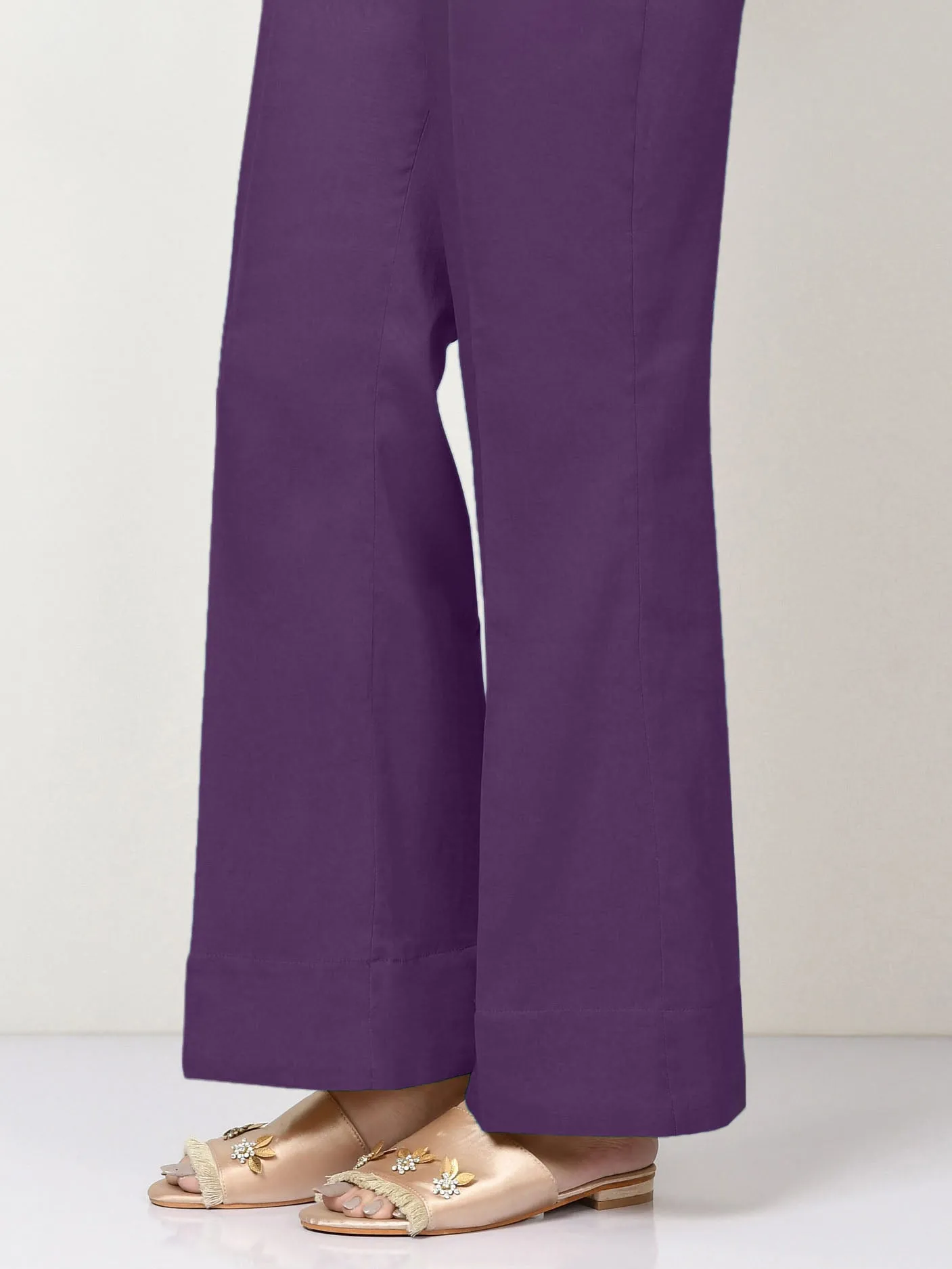 Unstitched Cambric Trouser - Dark Purple